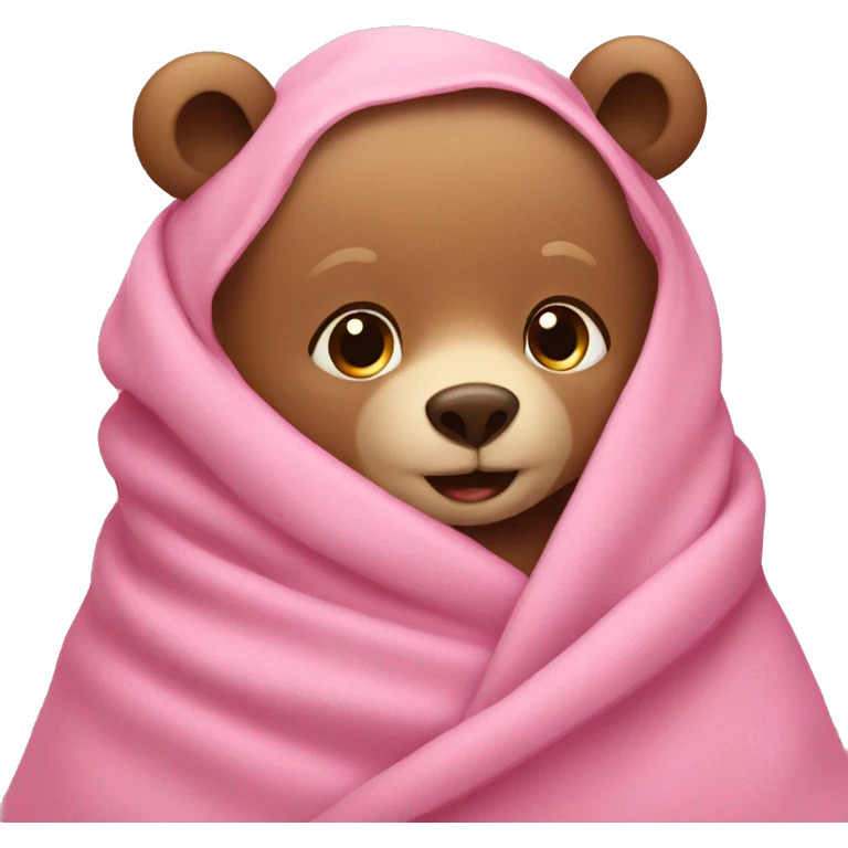 Baby bear in pink blanket emoji