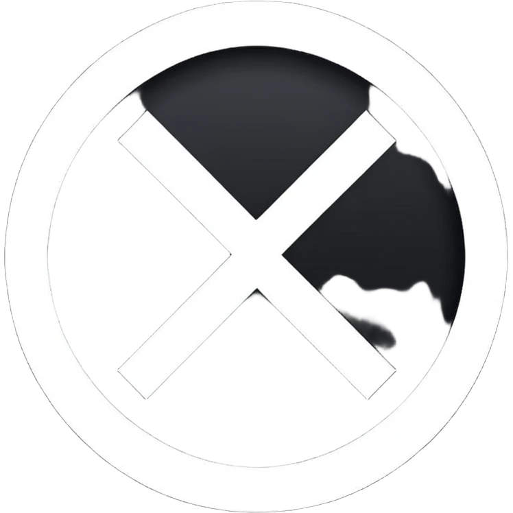 The image is a red background with a white circle in the center. Inside the circle, there is a black Nazi symbol, which appears to be a swastika. The symbol is in the shape of a circle with a diagonal line running through it, creating a zigzag pattern. The overall design is simple and minimalistic. emoji