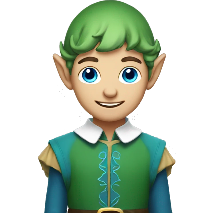 elf boy with blue eyes  emoji
