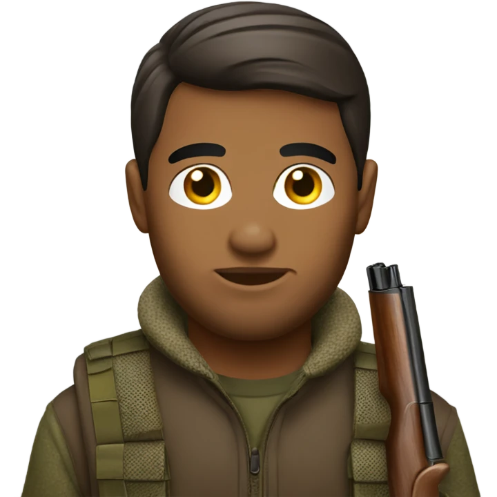 Brunette men duck hunting  emoji