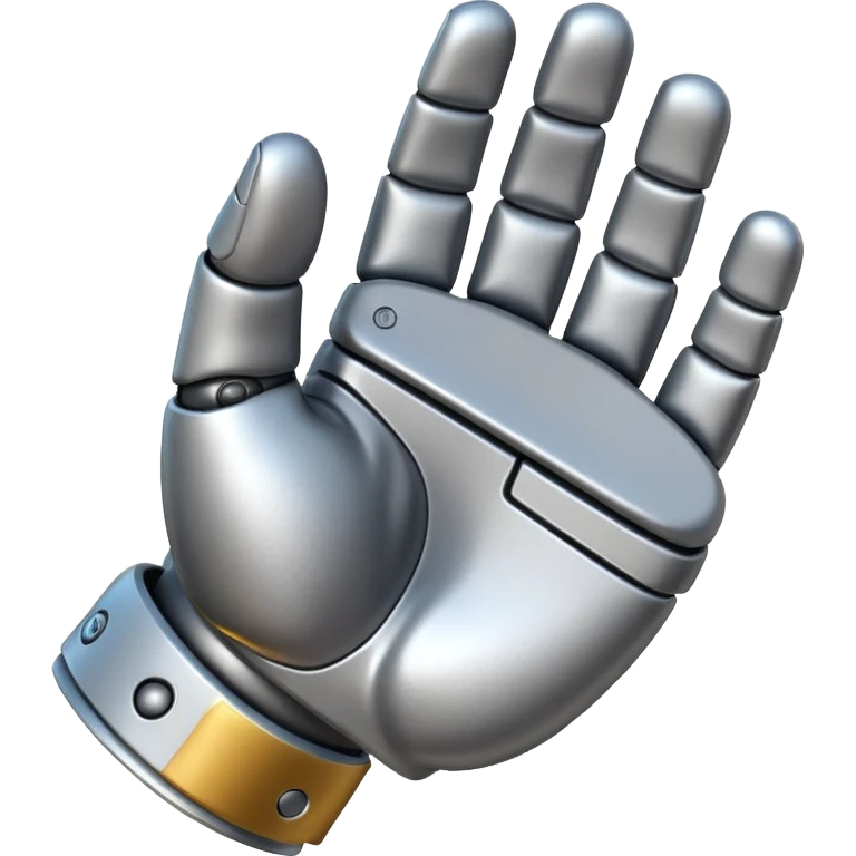 bulky robot hand, back of fist, emoji style emoji