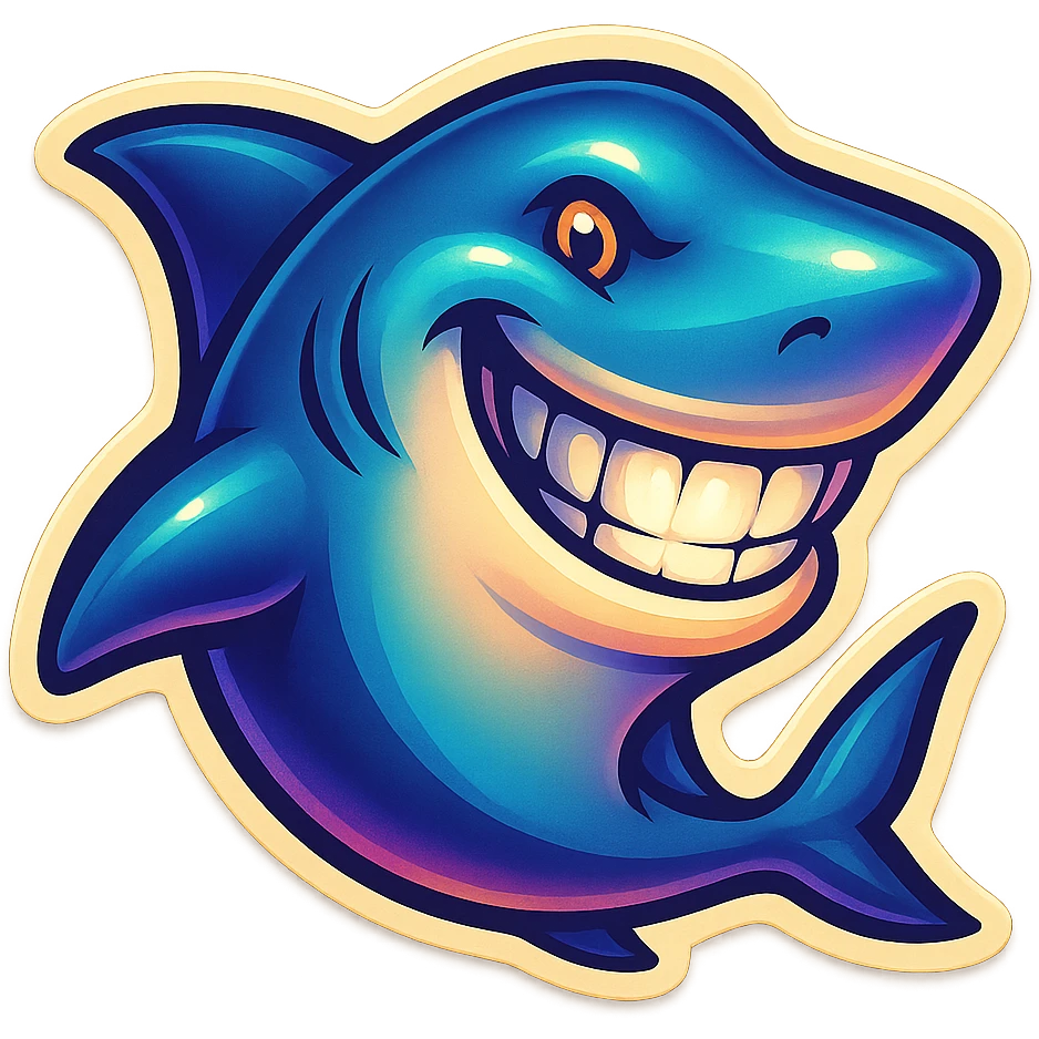 A SHARK WITH A GRIN. emoji
