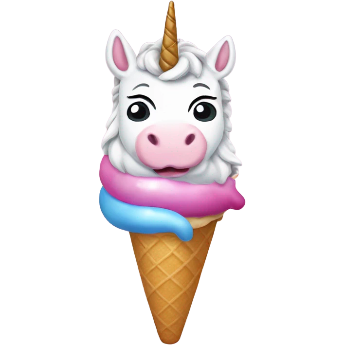 Unicorn lick a ice cream  emoji
