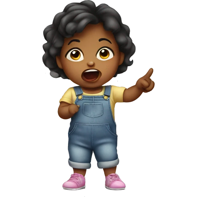 very furious baby girl toddler pointing with hand at someone emoji
