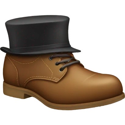 Shoe wearing a hat emoji