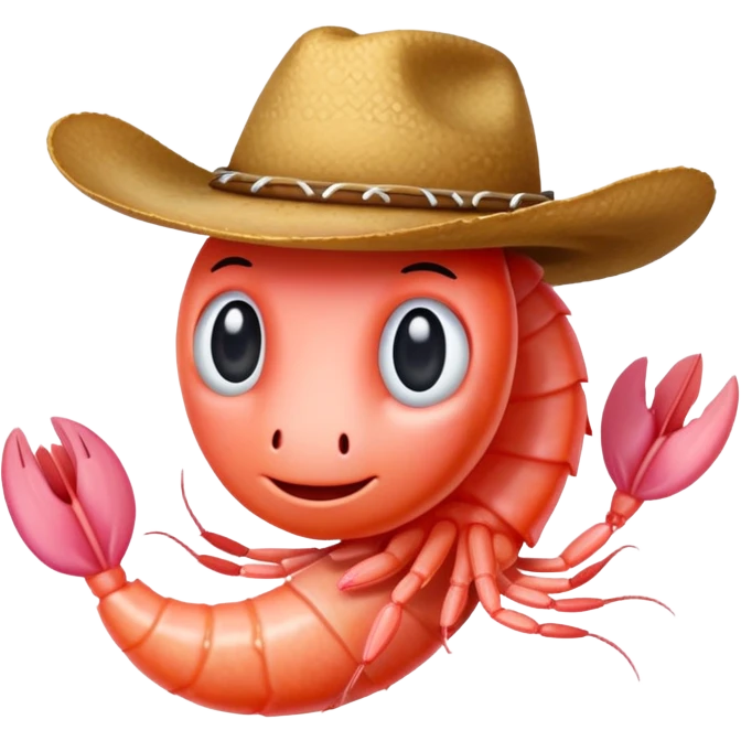 Shrimp with cowboy hat emoji