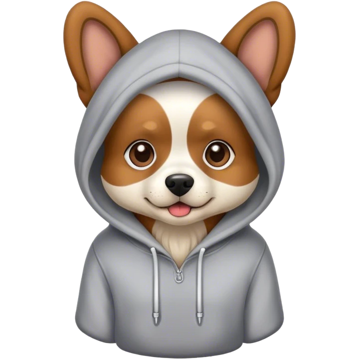 Dog wearing a hoodie  emoji