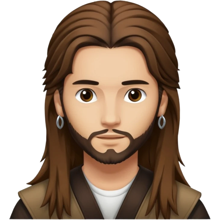 Tom Kaulitz with brown long hair  emoji
