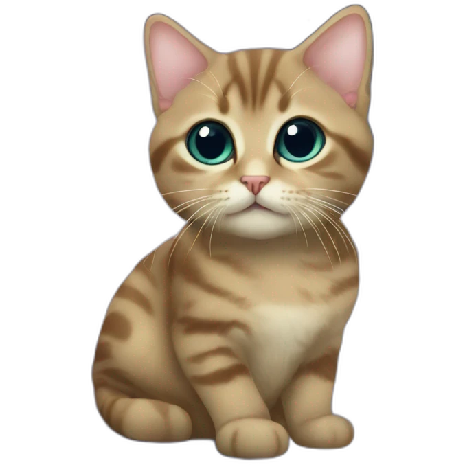 very small cat in real nebula in cosmic space emoji