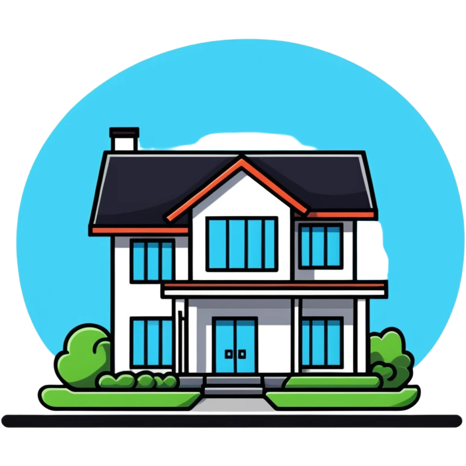 modern house with a for sale sign in front emoji