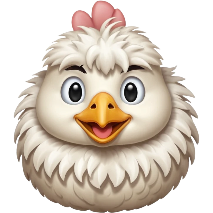 Crie a imagem de uma galinha sorridente emoji