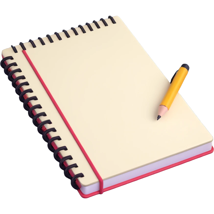 a notebook with homework emoji