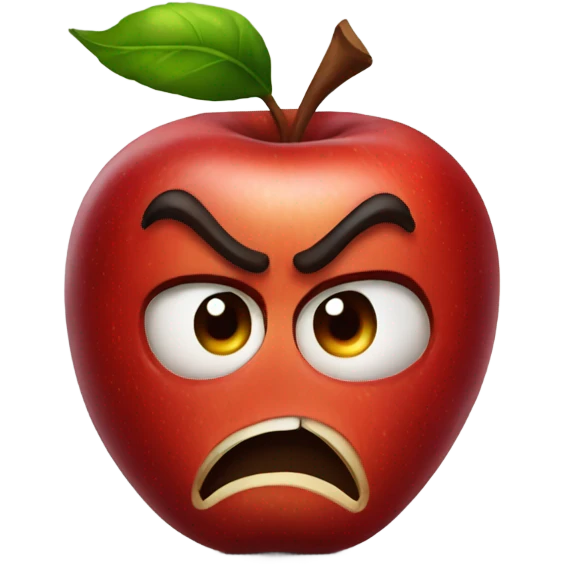 Angry bipedal red apple  emoji