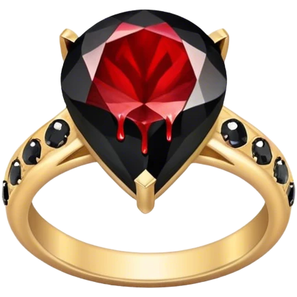 Black diamond ring with blood dripping from it  emoji