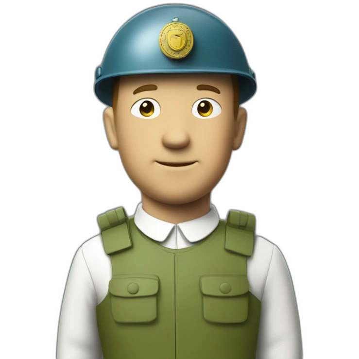 Tintin with security helmet emoji
