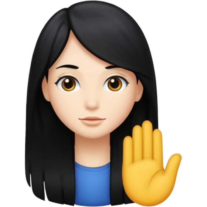 Long black hair  emoji