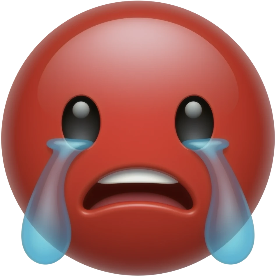 Red circle mad and crying emoji