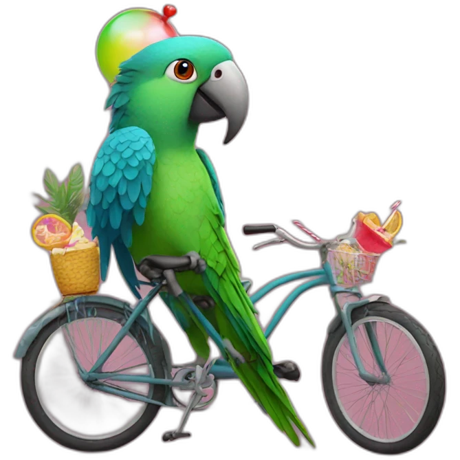 party parrot with bike emoji