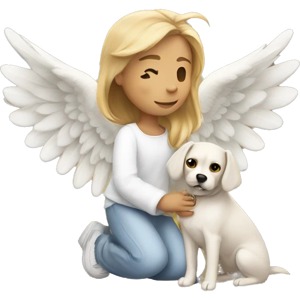 Angel with dog emoji