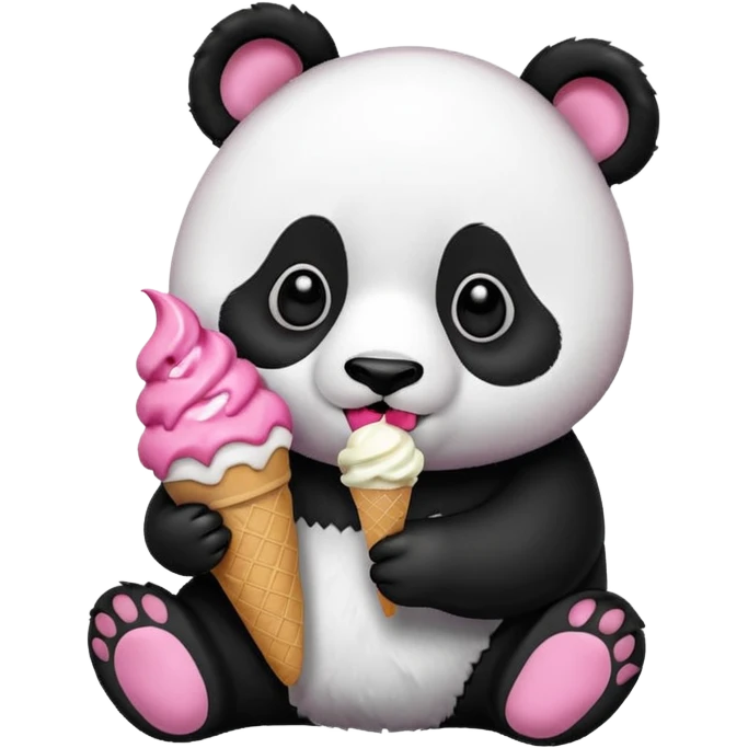 Panda eating ice cream emoji