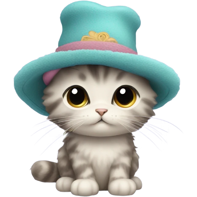 A kitten wearing a hat  emoji