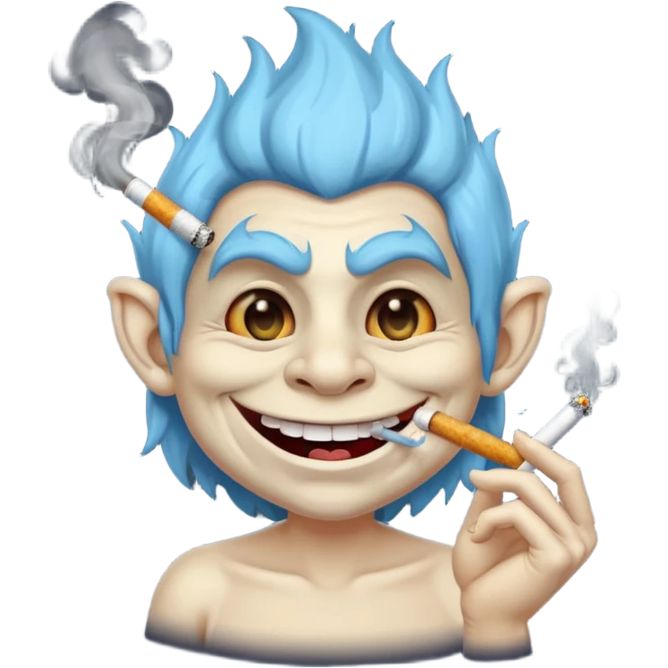 Troll face smoking a cigarette  emoji