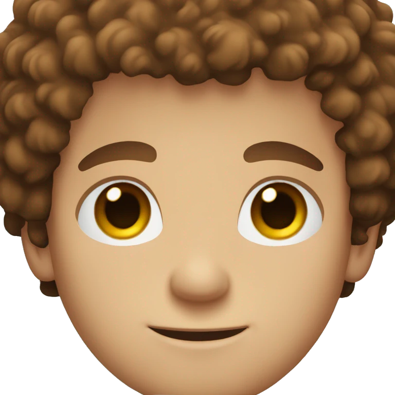 Guy with brown fluffy hair, ocean blue eyes and a few freckles emoji