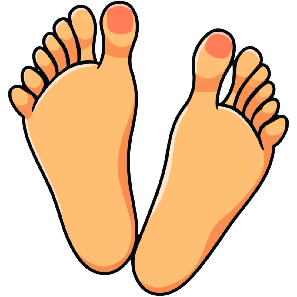 cartoon foot with toes spread apart emoji