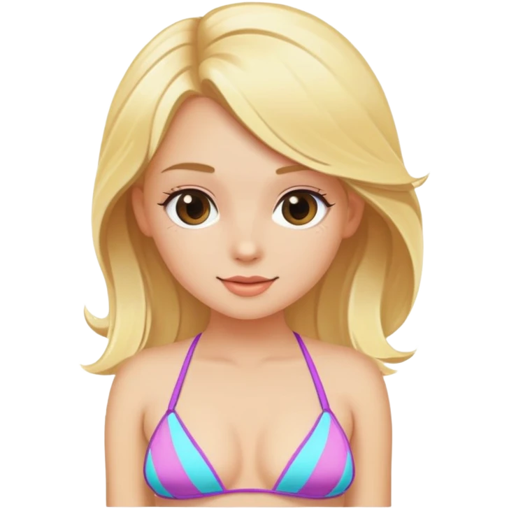 blonde girl in bikini accessories emoji