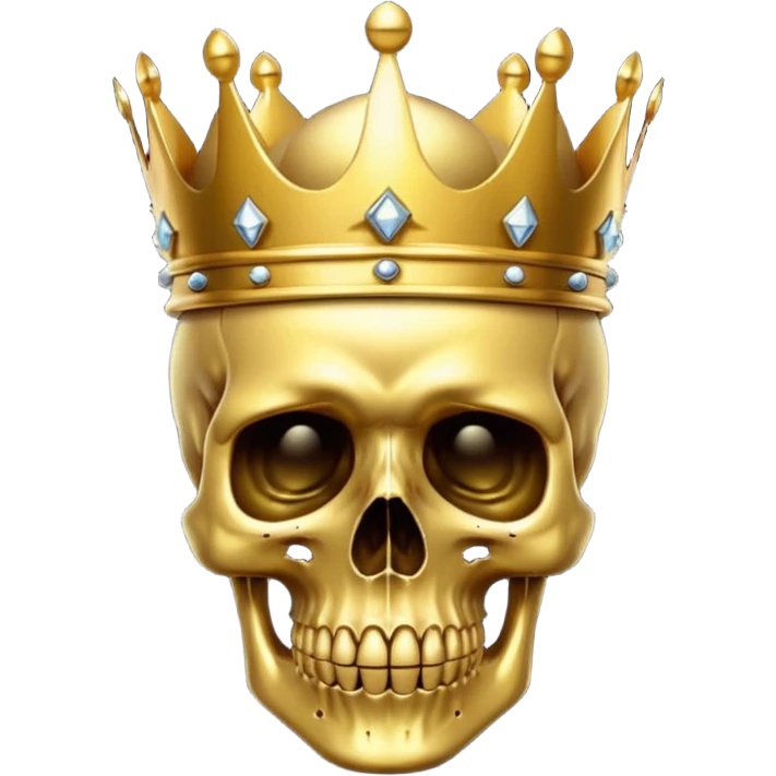 Golden skull with crown emoji