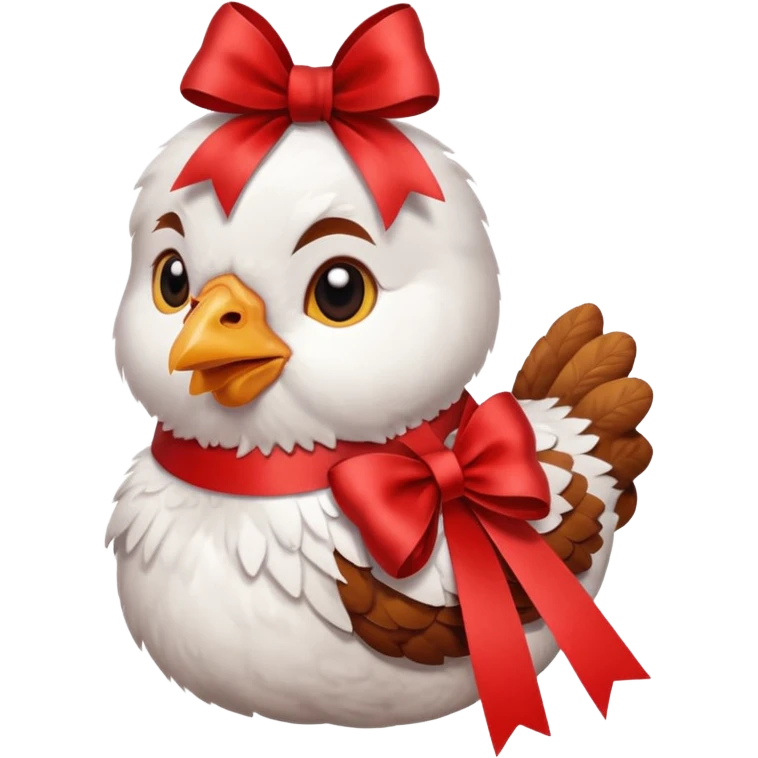 chicken tie up the ribbon emoji