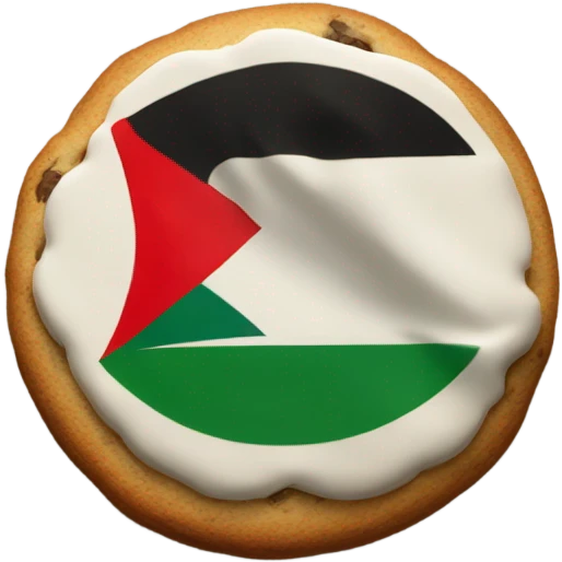  A cookie with the Palestinian flag  emoji