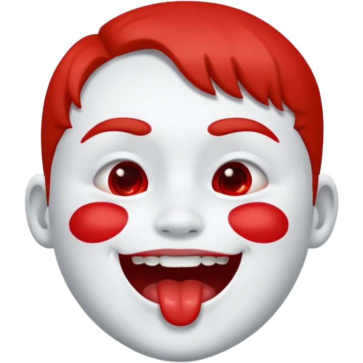 A face showing physical delight and a red face with white paint around its mouth With lots of drool emoji