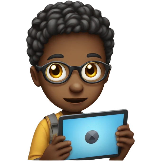 Child playing tablet emoji