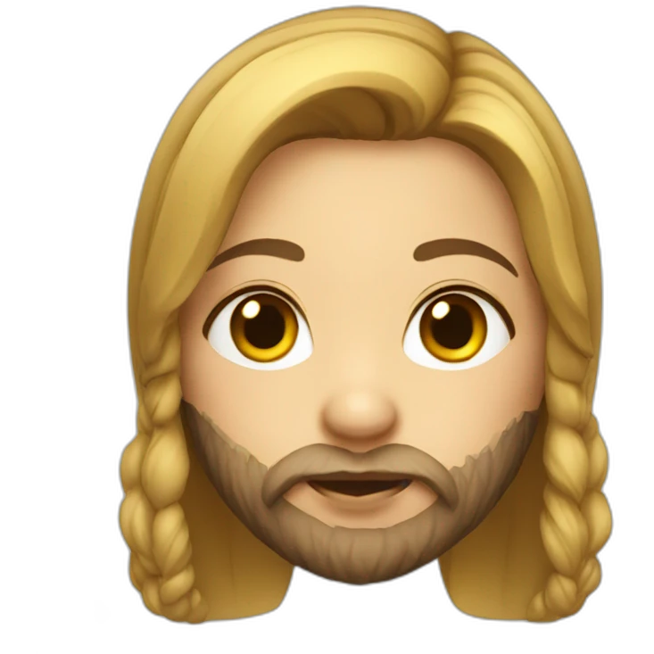 a female dwarf with a beard emoji