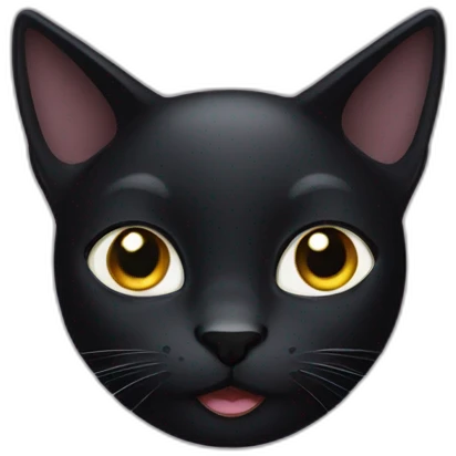 black cat face with pointy ears emoji