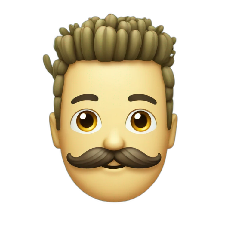 Cactus avec une moustache emoji