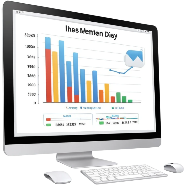 computer screen displaying a single presentation slide with a title line and a chart  emoji