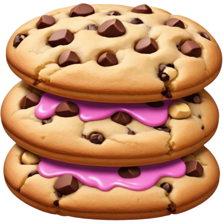 Soft, doughy chocolate chip cookies emoji