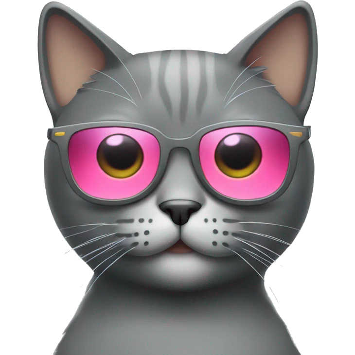 Gray Cat with sunglasses emoji