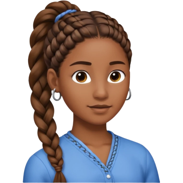 just hair braided hair tail emoji