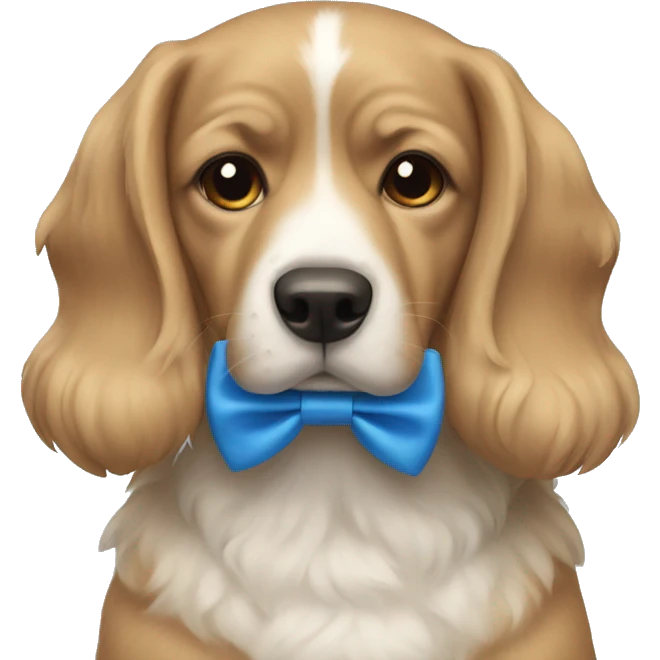 Dog wearing blue bow tie  emoji