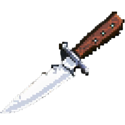 TikTok-inspired knife with blade reversed, pixel art style emoji