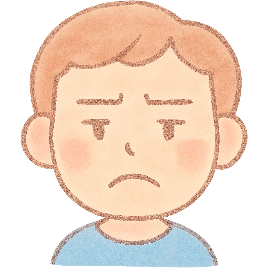 pastel toon style not very satisfied human face emoji