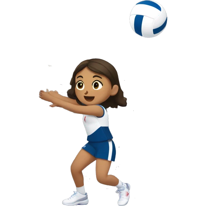 Una niña bompeando una bola de voleyball emoji