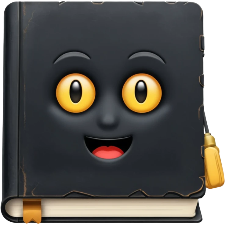 make me a black book with dust on it to show that it's old  emoji