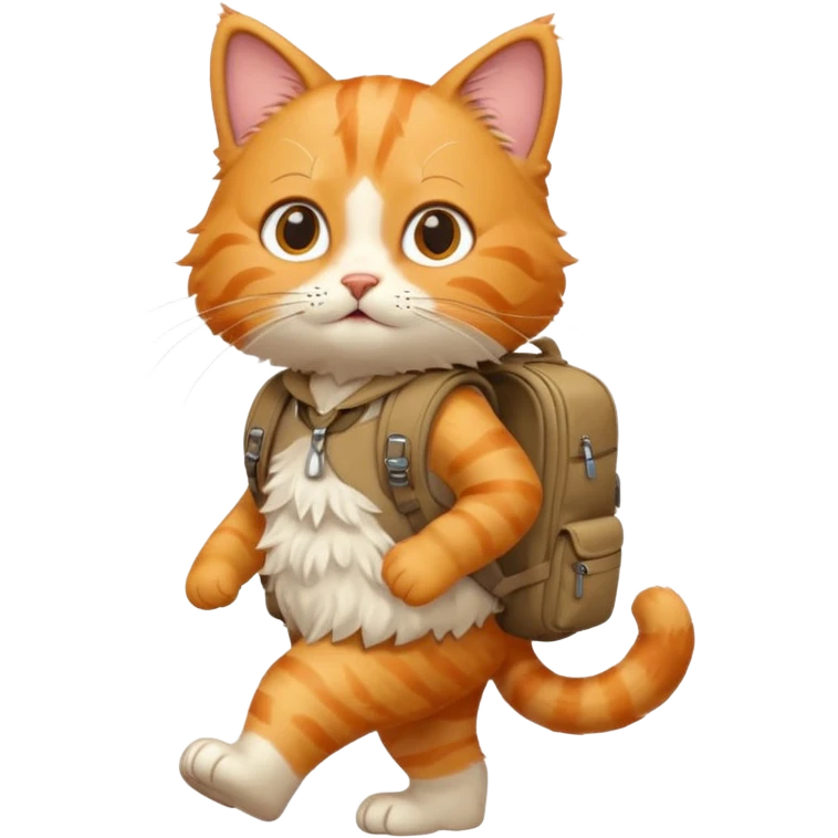 a cat walking with a backpack
 emoji