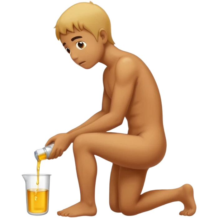 Completely nude man peeing  emoji