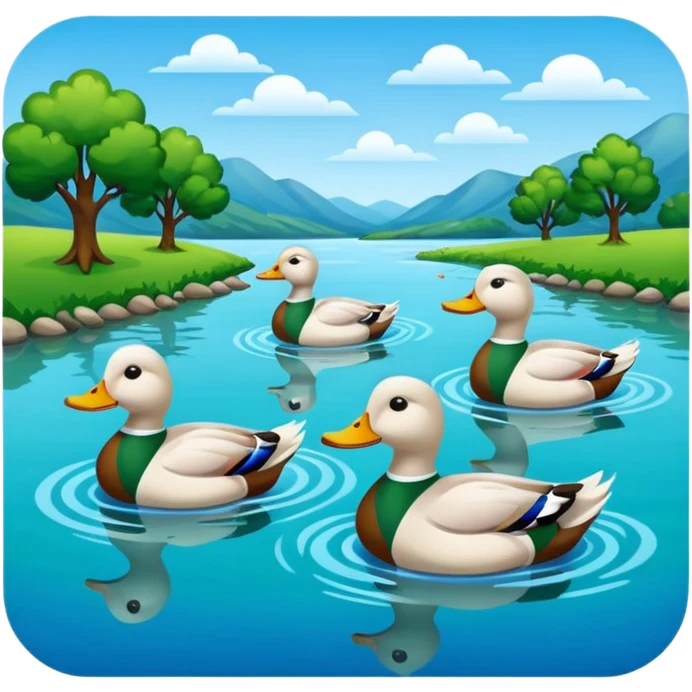 River with ducks emoji