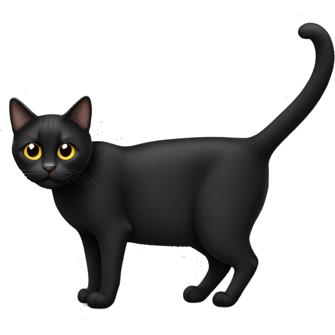 Black three legged cat emoji